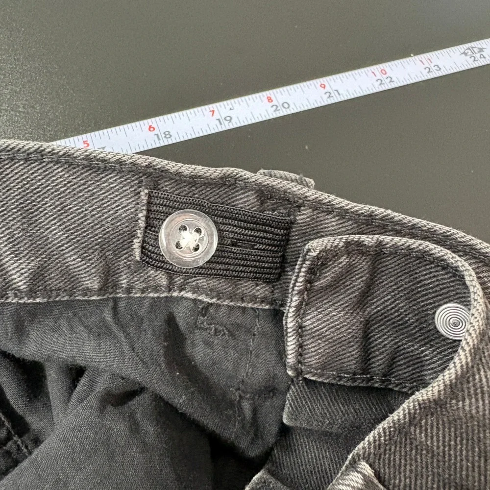 Old Navy Girls Jeans 16 Black High Rise Baggy Wide Leg Built-In Tough Adjustable